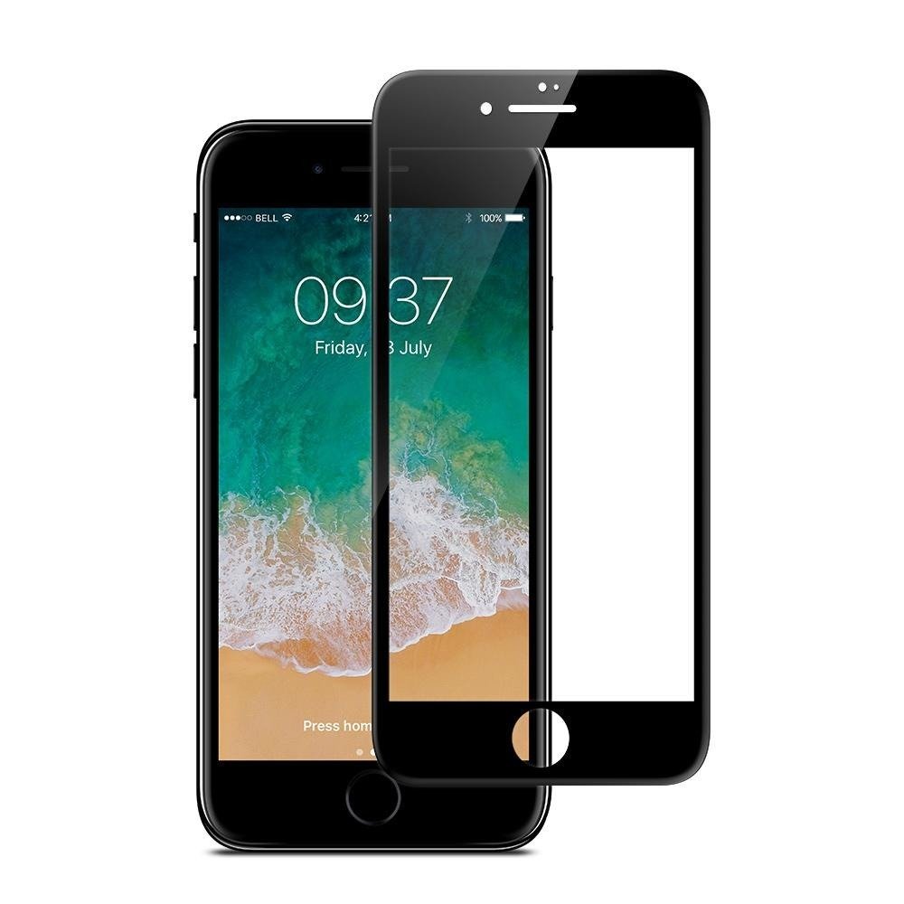 JCPAL Preserver Glass (czarna ramka) - Szkło ochronne iPhone 8Plus / 7Plus na cały ekran